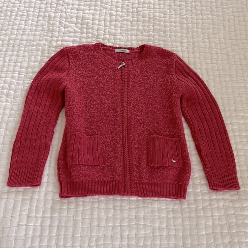 Mayoral maroon/rose zip sweater